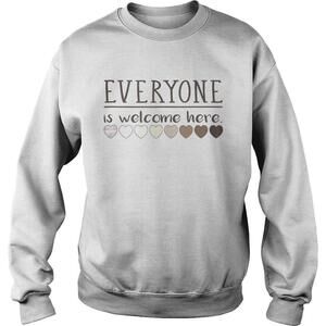 Everyone Is Welcome Here Hearts Teachers Sweatshirt